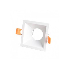 Empotrable de techo Living cuadrado en aluminio blanco 1XGU10  estilo moderno 8x8cm