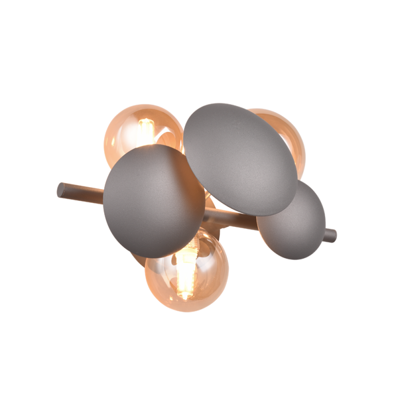 Aplique de pared Bubble 3XG9 acabado antracita y tulipas ámbar